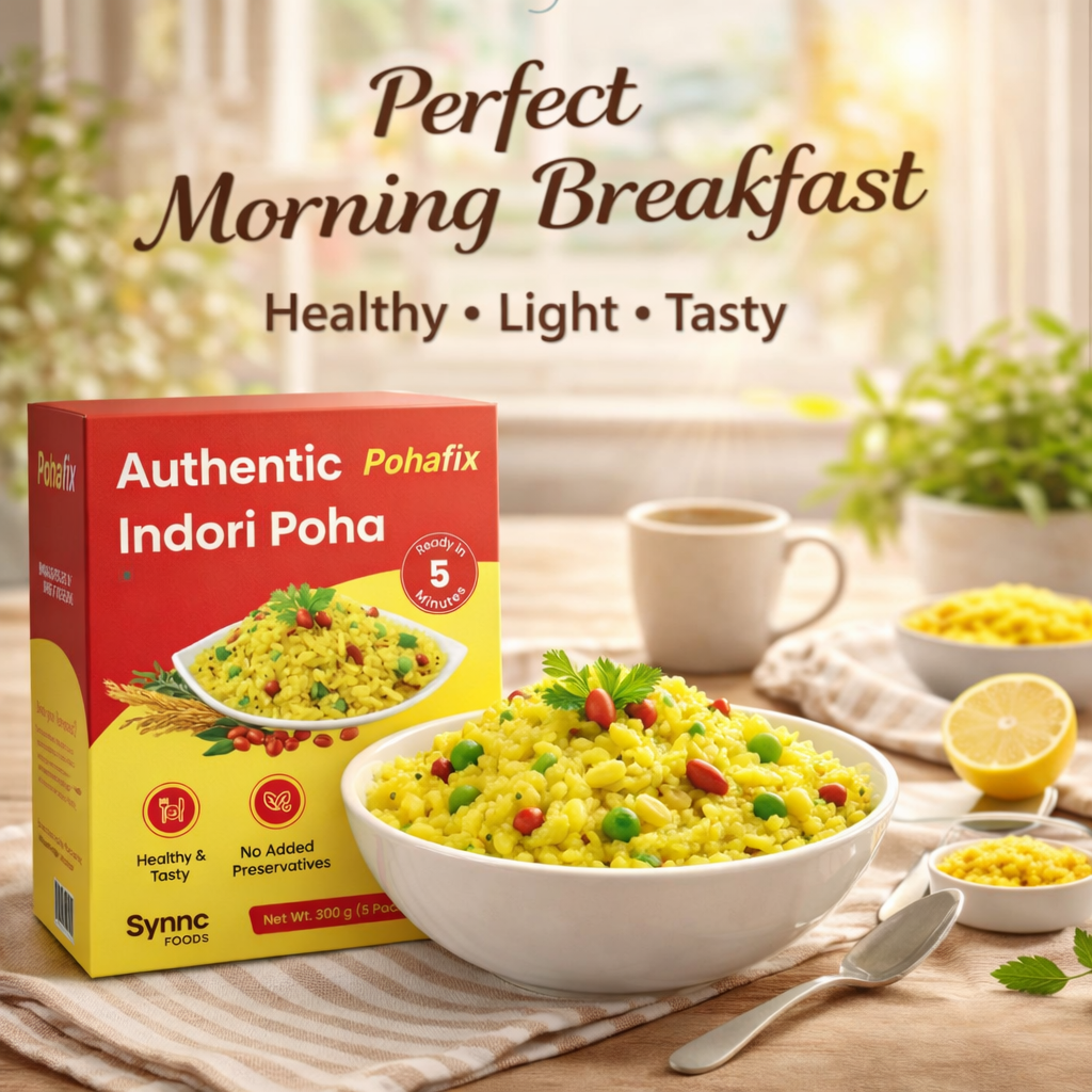 PohaFix Authentic Instant Poha – Instant Indian Breakfast | Ready in 5 Minutes | No Preservatives